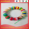 round bead eco-friendly colorful silicone wristband for baby teething